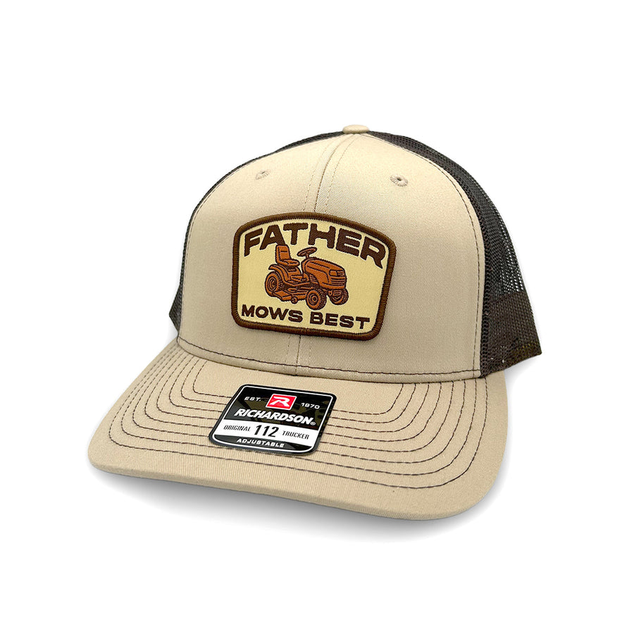 Father Mows Best Brown (Woven Patch) - Pretty Petty Co