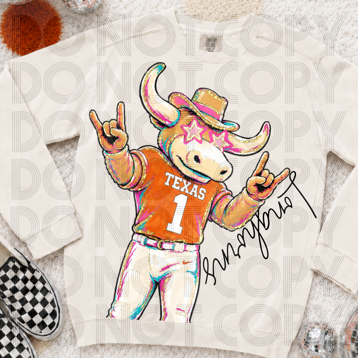 Rockin’ Delulu Mascots – Texas Orange Longhorn Gameday Graphic Tee