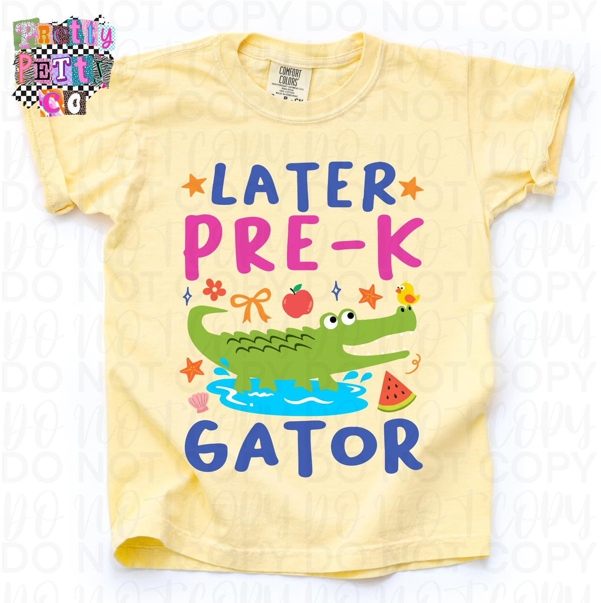 Later Gator Cute Alligator Graphic Tee, Back to School Girls Shirt, Fun Classroom Outfit, Comfort Colors, Youth Sizing - Pretty Petty Co
