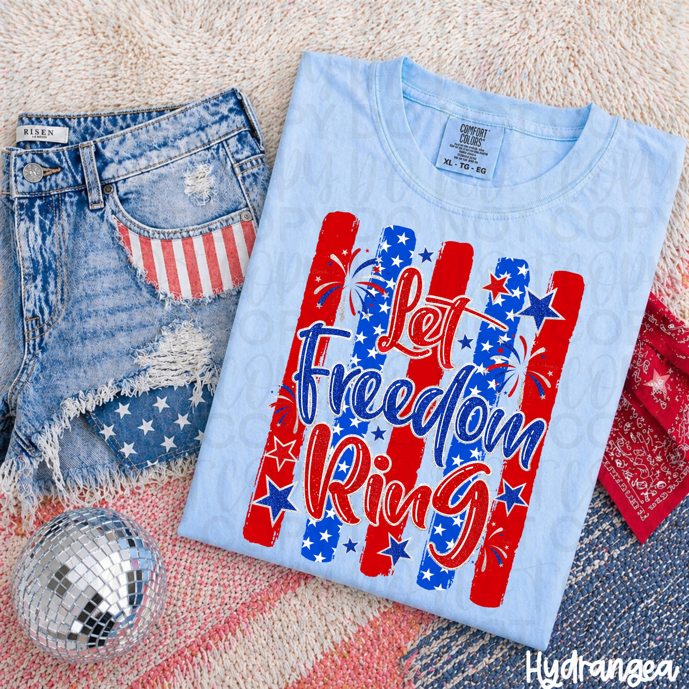 Let Freedom Ring Shirt | Patriotic Red White and Blue USA Graphic Tee