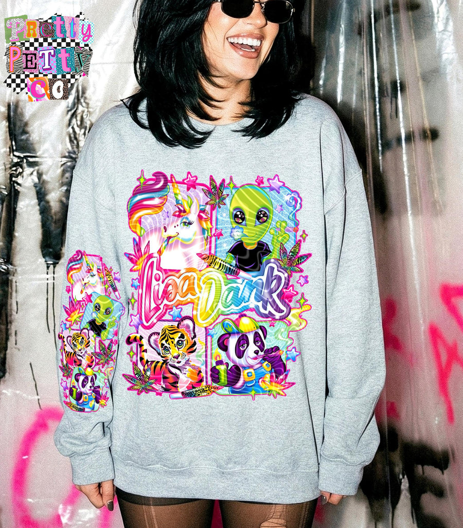 Lisa Dank 420 Retro Rainbow Stoner Shirt | 90s Inspired Cannabis Graphic Tee - Pretty Petty Co