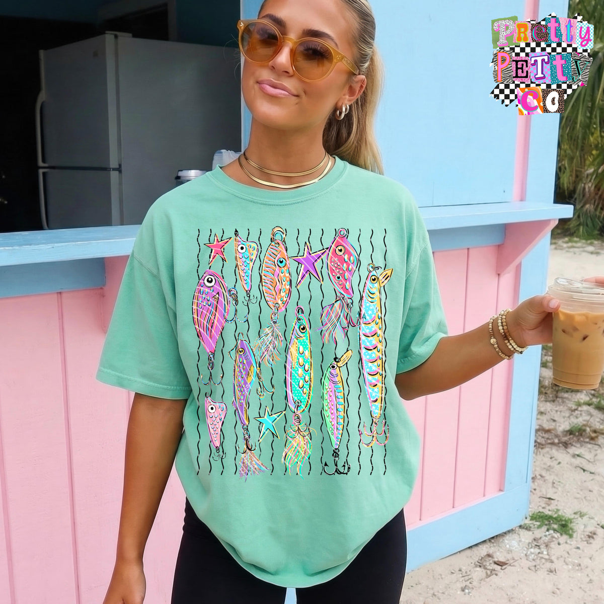 Fishing Lures Summer Graphic Shirt, Outdoor Fishing Design Tee, Lake & River Style, Youth & Adult Sizing - Pretty Petty Co