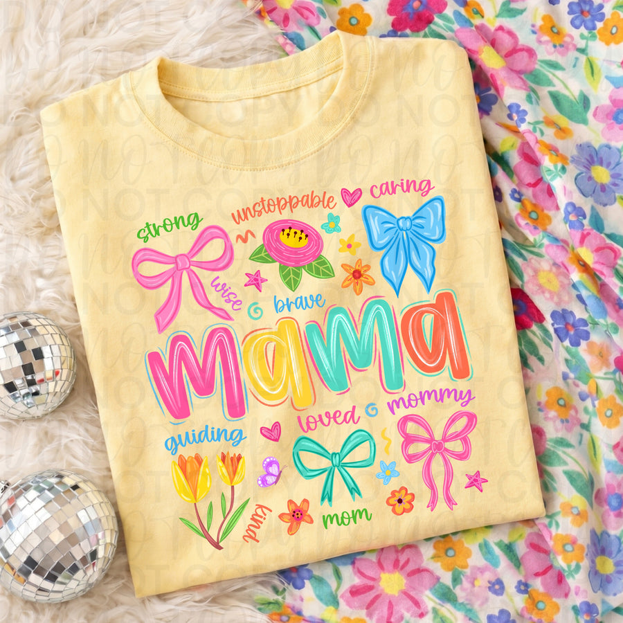 Colorful Mama Graphic Tee, Bright Rainbow Mom Shirt, Trendy Motherhood Design, Comfort Colors, Women’s Relaxed Fit - Pretty Petty Co