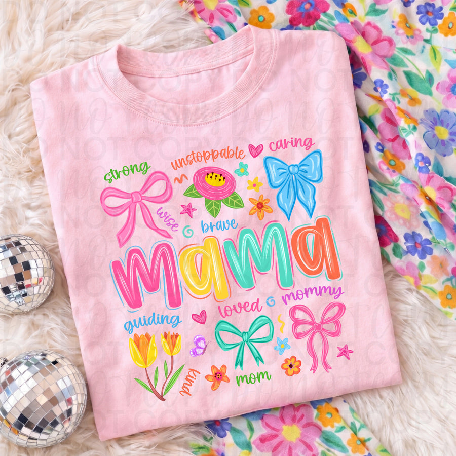 Colorful Mama Graphic Tee, Bright Rainbow Mom Shirt, Trendy Motherhood Design, Comfort Colors, Women’s Relaxed Fit - Pretty Petty Co