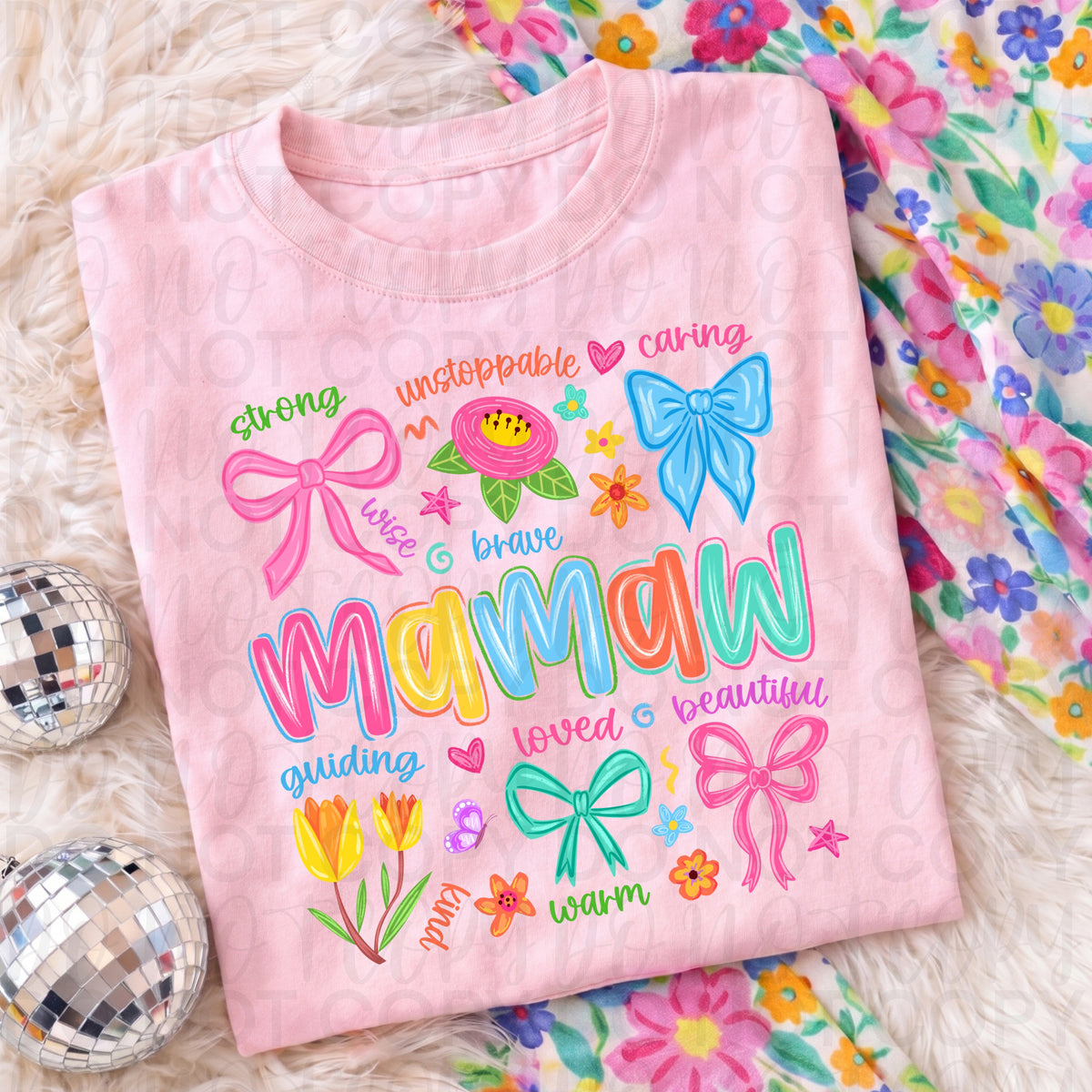 Colorful Mamaw Graphic Tee, Bright Rainbow Grandma Shirt, Trendy Mamaw Design, Comfort Colors, Women’s Relaxed Fit - Pretty Petty Co