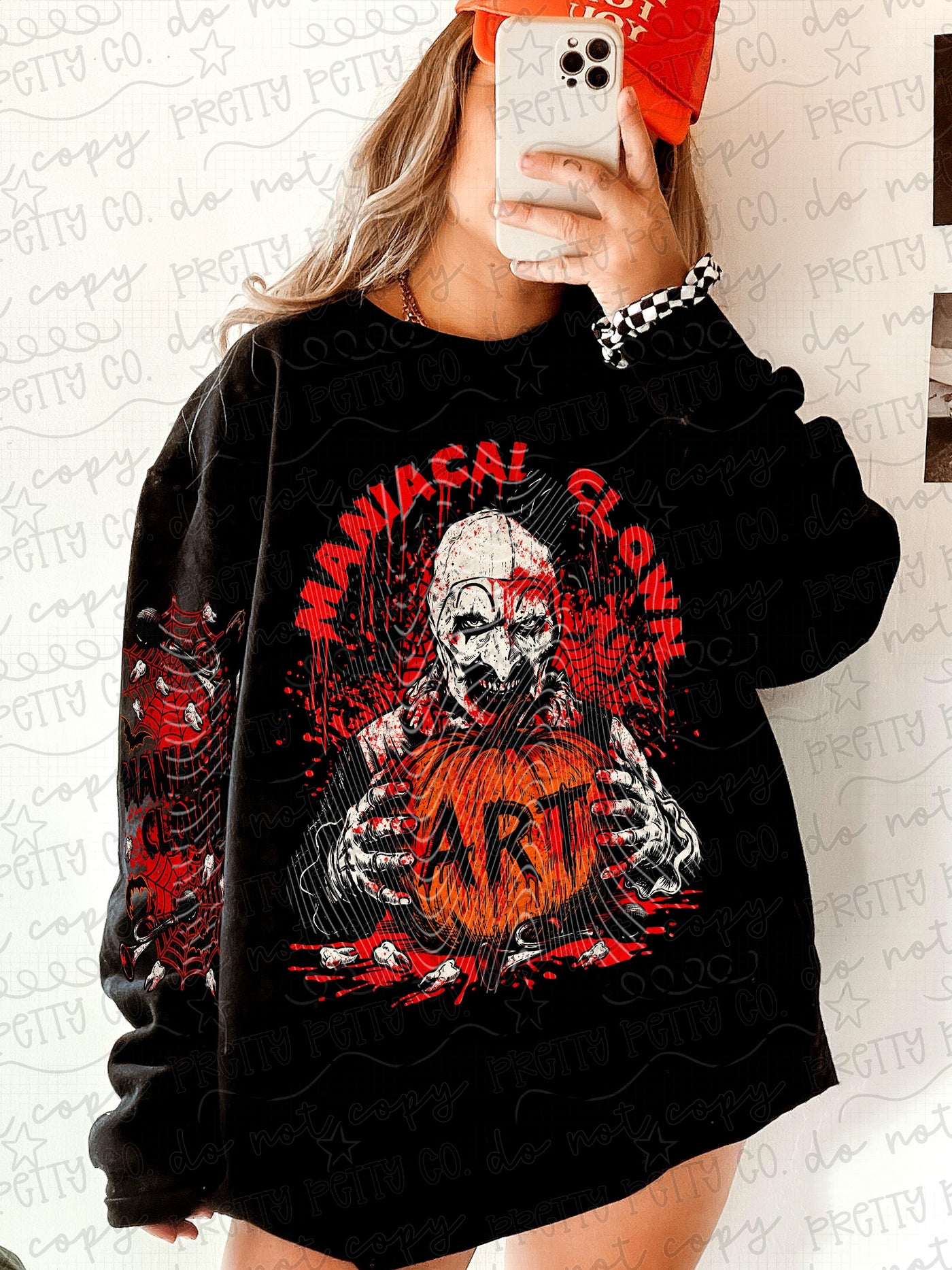 Maniacal Clown Halloween Graphic Tee | Creepy Clown Horror Shirt | Spooky Season Sleeve Print T-Shirt