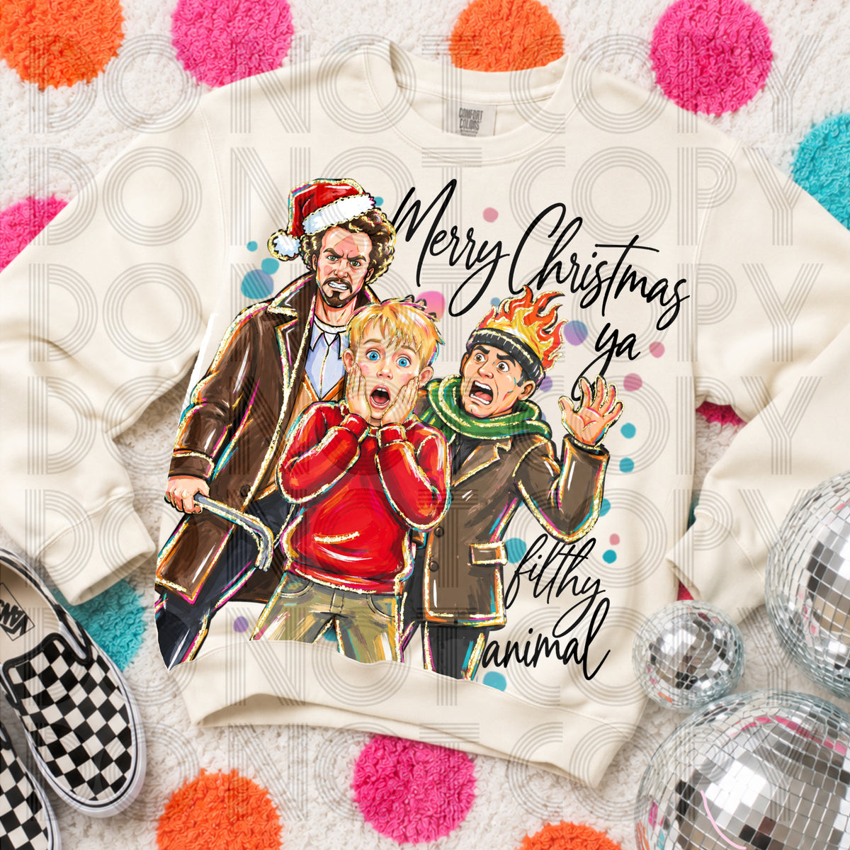 Merry Christmas Ya Filthy Animal Graphic Tee | Funny Retro Holiday Movie Shirt | Christmas T-Shirt