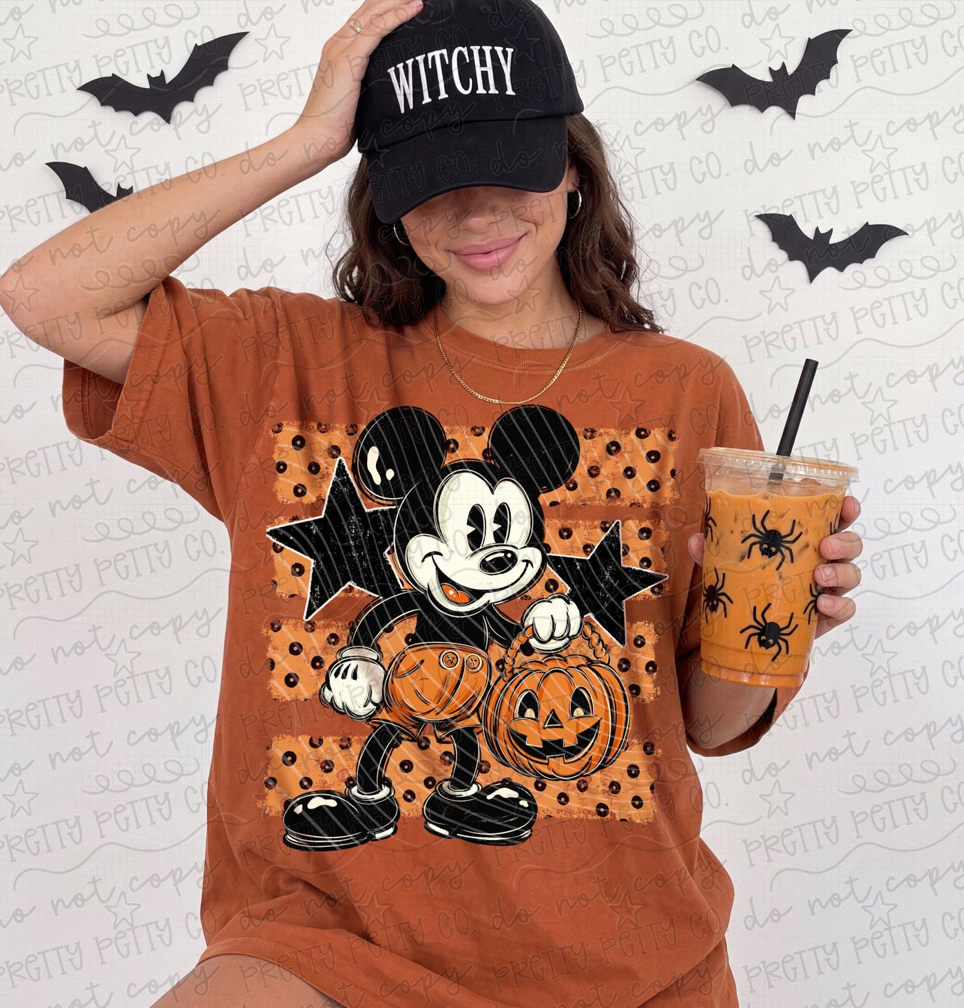 Halloween Mouse Shirt | Retro Pumpkin Character Graphic Tee | Orange Black Spooky Season Shirt | Halloween Theme Park Tee