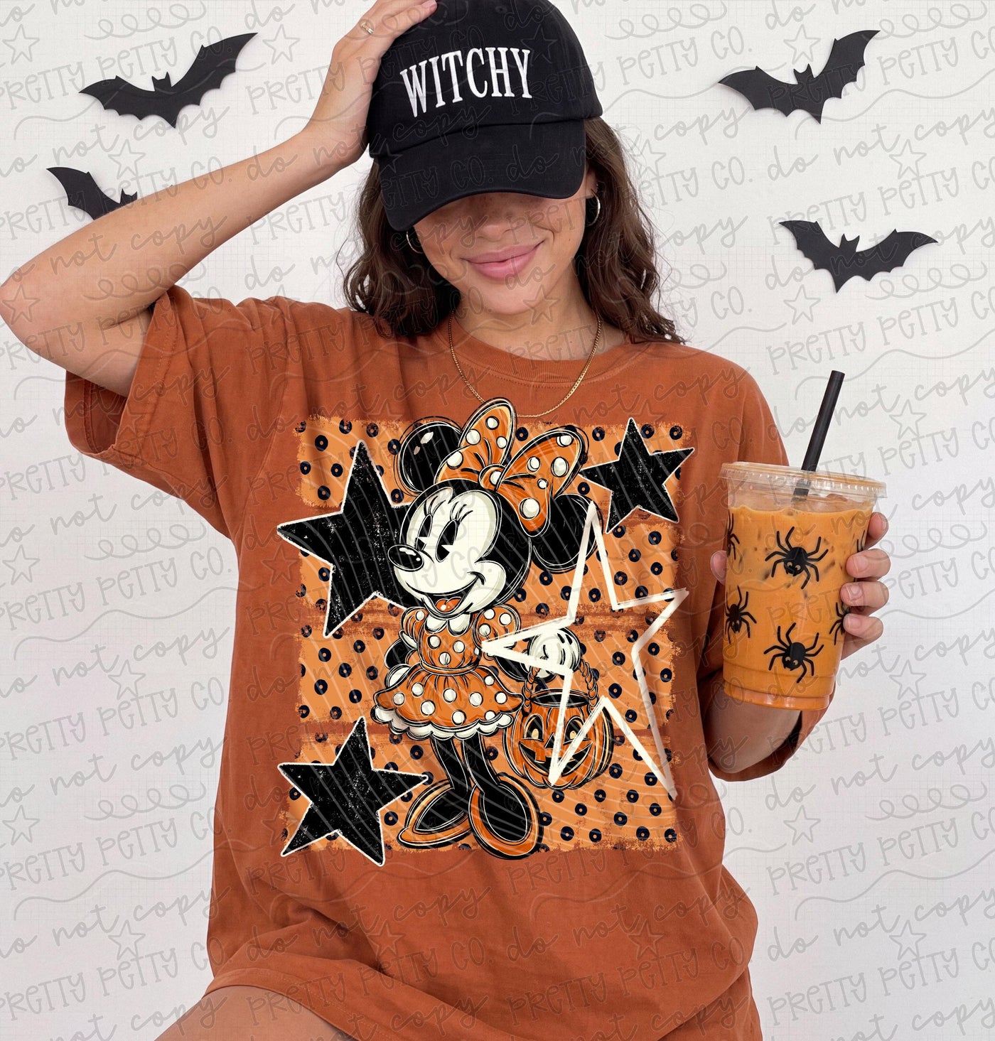 Halloween Mouse Girl Shirt | Retro Pumpkin Bow Graphic Tee | Orange Black Spooky Season Shirt | Halloween Theme Park Tee