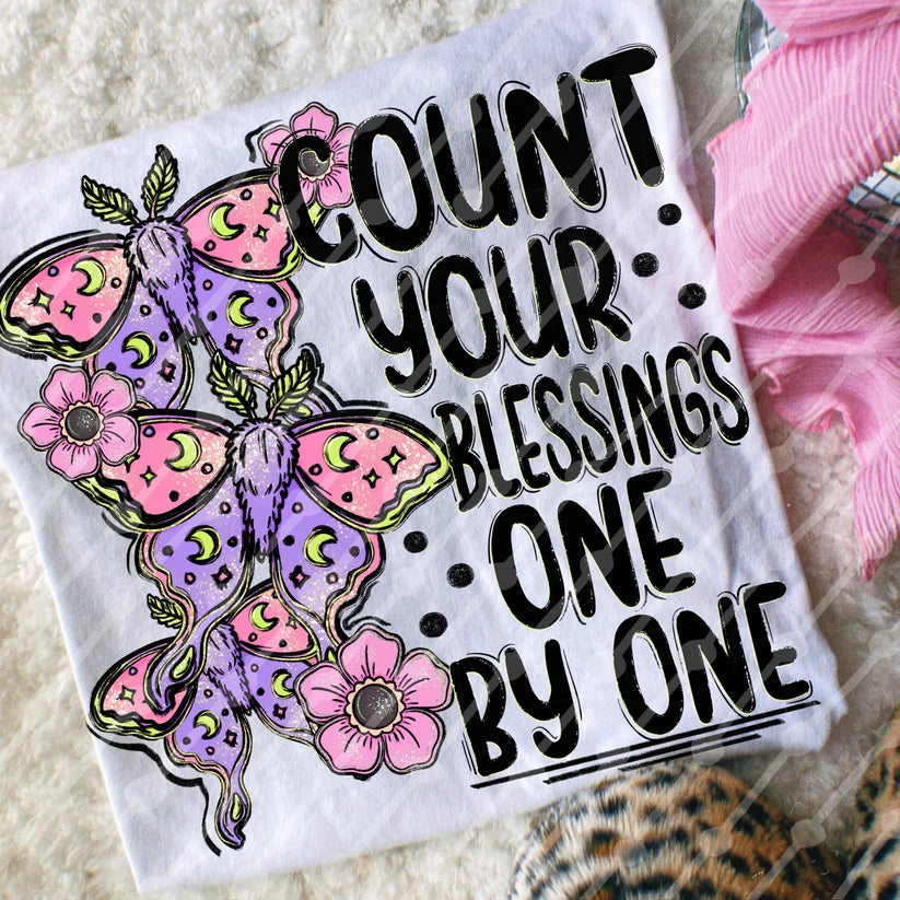 Count Your Blessings One by One Shirt | Christian Graphic Tee | Faith Inspirational T-Shirt