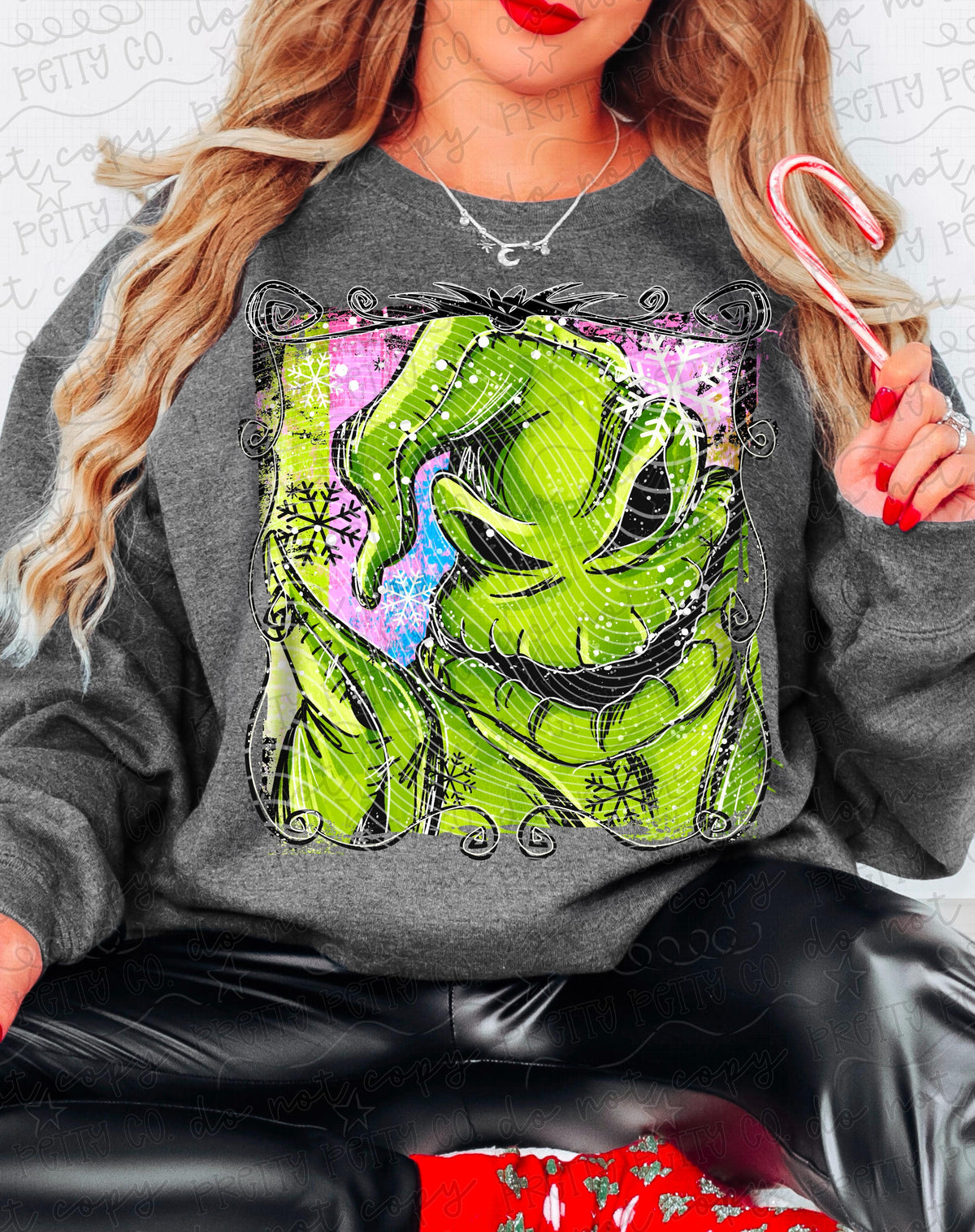 Retro Spooky Green Boogeyman Graphic Sweatshirt