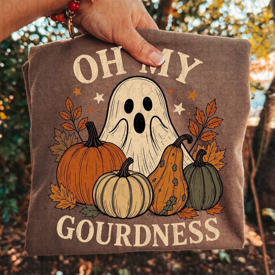 Oh My Gourdness Halloween Shirt | Funny Ghost Pumpkin Graphic Tee | Cute Fall Halloween T-Shirt | Trendy Autumn Apparel