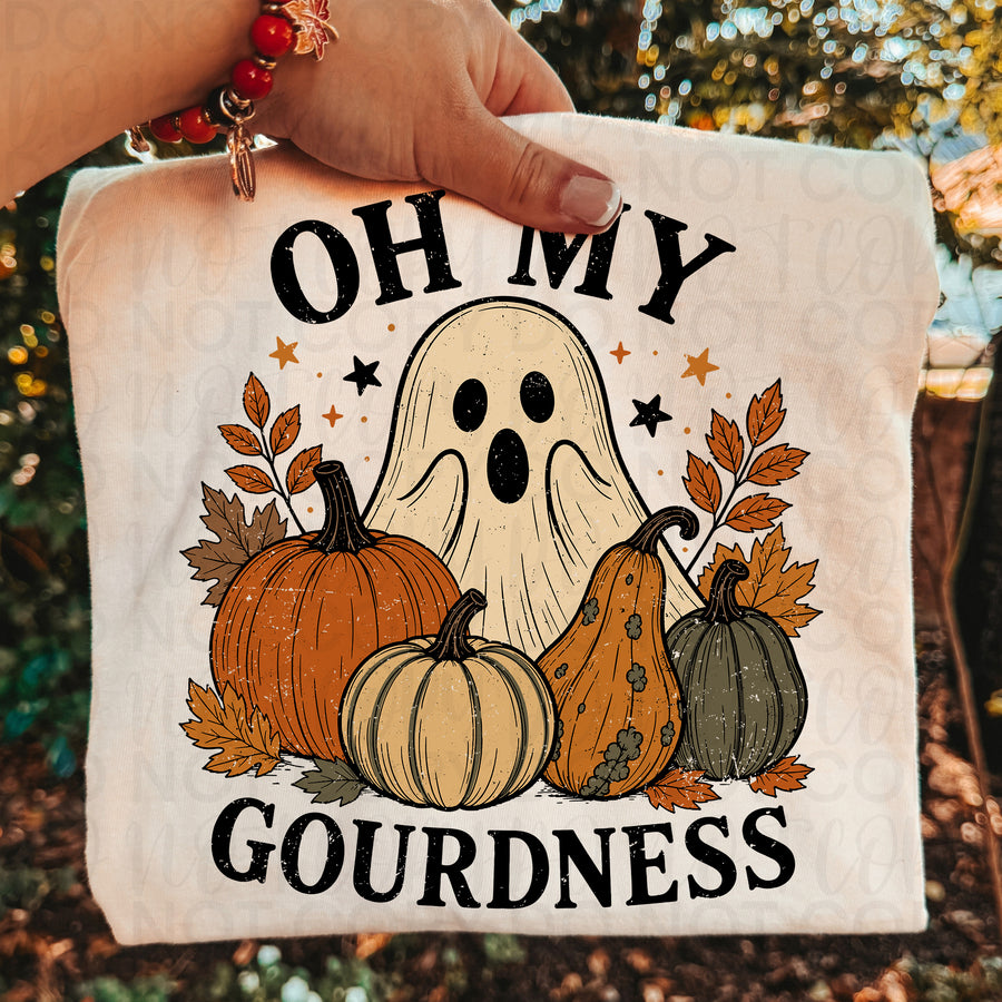 Oh My Gourdness Halloween Shirt | Funny Ghost Pumpkin Graphic Tee | Cute Fall Halloween T-Shirt | Trendy Autumn Apparel