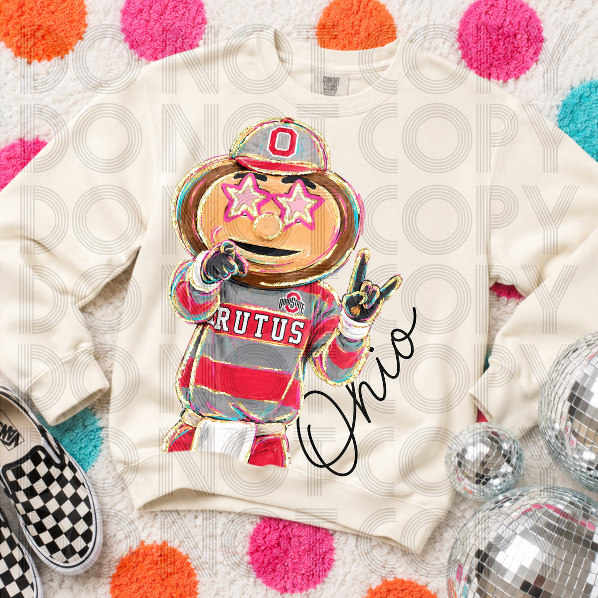 Rockin’ Delulu Mascots – Ohio Scarlet + Gray Gameday Graphic Tee
