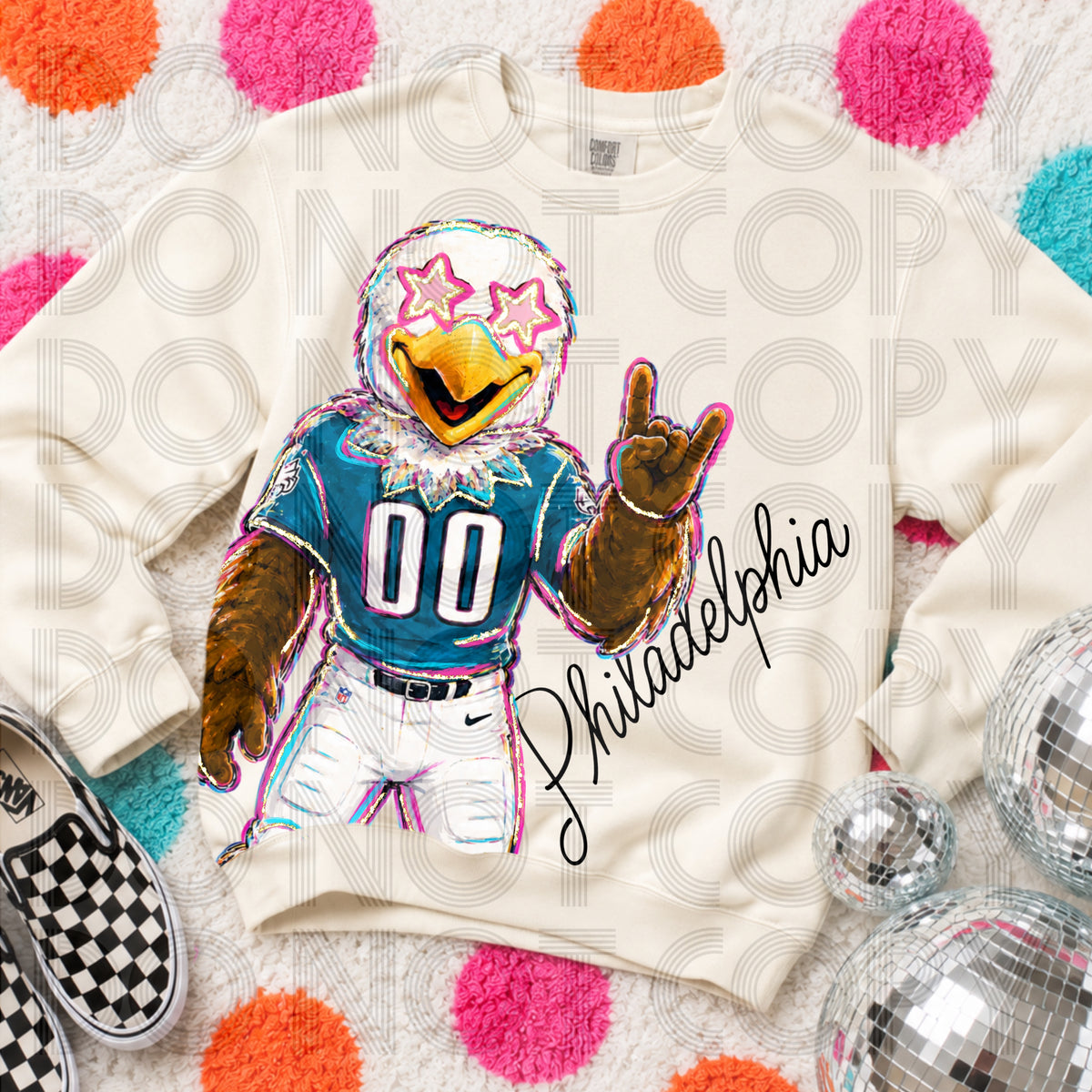 Rockin’ Delulu Mascots – Philadelphia Green Football Gameday Graphic Tee