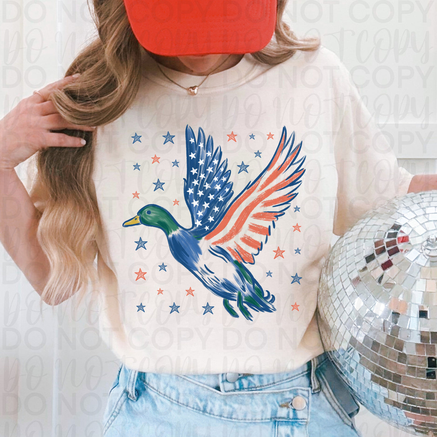 Patriotic Duck Shirt | Cute Red White and Blue Duck 4th of July Tee