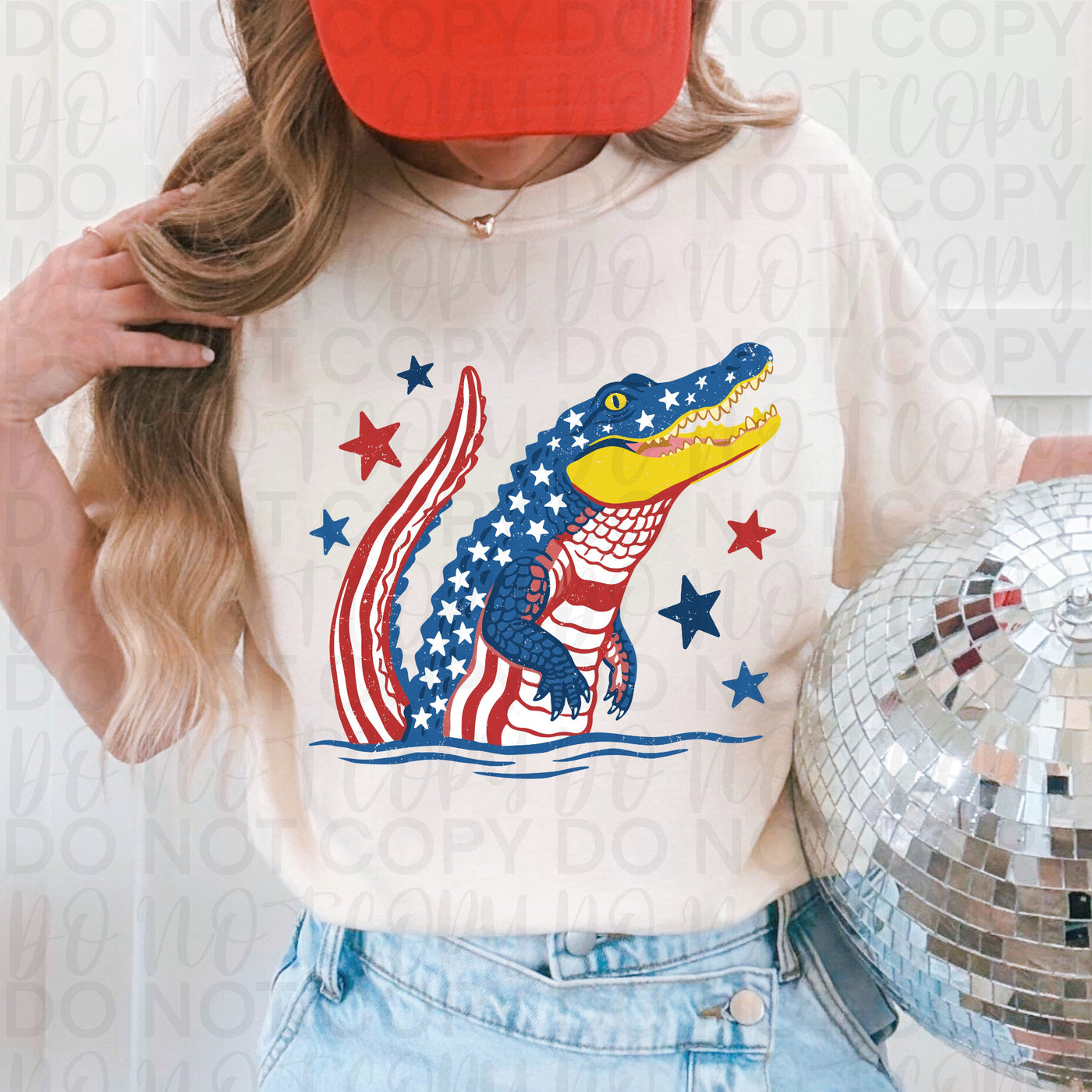 Patriotic Gator Shirt | Red White and Blue Alligator 4th of July Tee