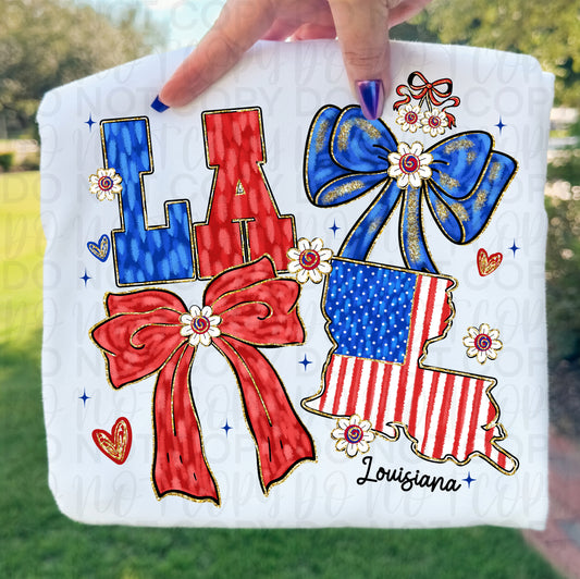 Louisiana Patriotic Shirt | LA Pride Red White and Blue Graphic Tee