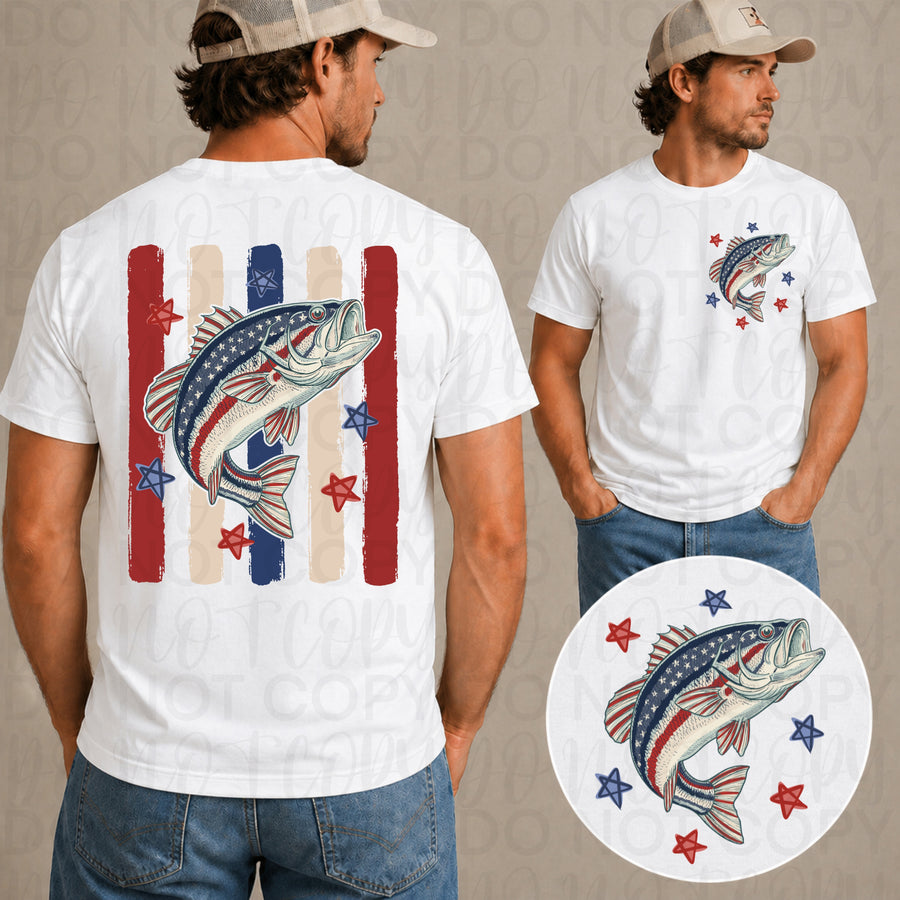 Southern Fishing Flag Shirt, Gildan Bass Hunter Tee, Vintage Lake Life Apparel - Pretty Petty Co