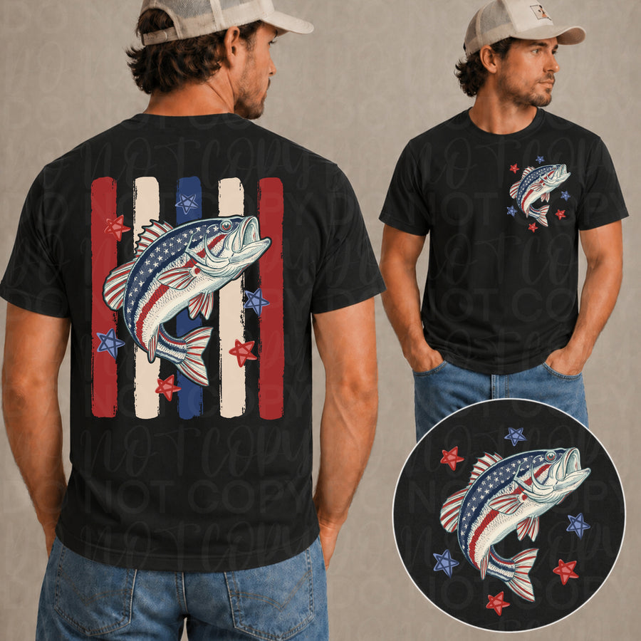 Southern Fishing Flag Shirt, Gildan Bass Hunter Tee, Vintage Lake Life Apparel - Pretty Petty Co