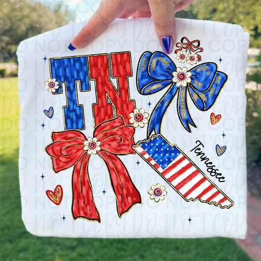 Tennessee Patriotic Shirt | TN Pride Red White and Blue Graphic Tee