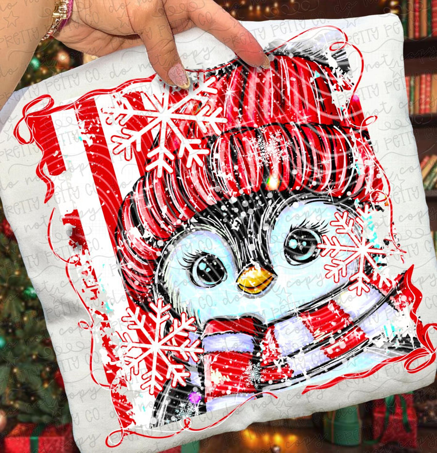 Cute Winter Penguin Christmas Graphic Tee | Cozy Holiday Penguin | Trendy Christmas Boutique Tee