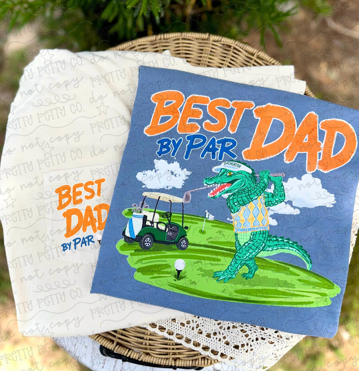 Best Dad by Par Golf Alligator Comfort Colors Shirt | Funny Dad Golf Graphic Tee | Father’s Day Golf T-Shirt - Pretty Petty Co