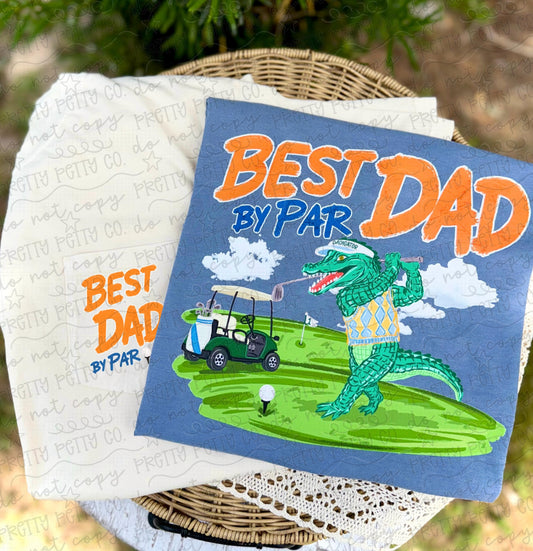 Best Dad by Par Golf Alligator Comfort Colors Shirt | Funny Dad Golf Graphic Tee | Father’s Day Golf T-Shirt