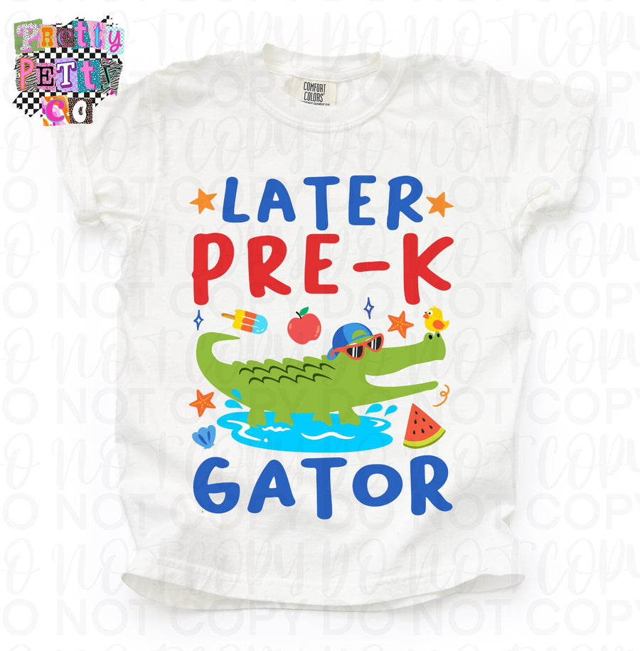 Later Gator Cute Alligator Graphic Tee, Back to School Boys Shirt, Fun Classroom Outfit, Comfort Colors, Youth Sizing - Pretty Petty Co