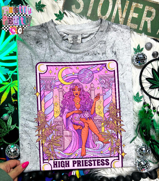 High Priestess 420 Stoner Shirt | Witchy Tarot Graphic Tee | Cannabis Sweatshirt