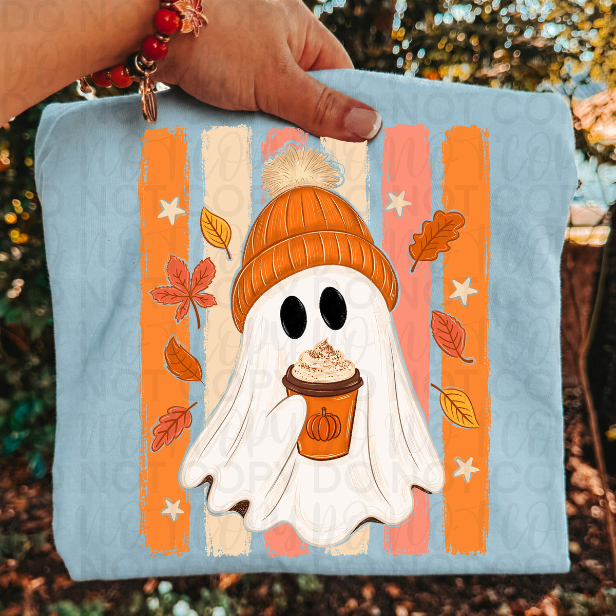 Pumpkin Spice Ghost Shirt | Cute Fall Ghost Graphic Tee | Pumpkin Spice Latte Halloween Shirt | Cozy Autumn Coffee Lover Comfort Colors Tee