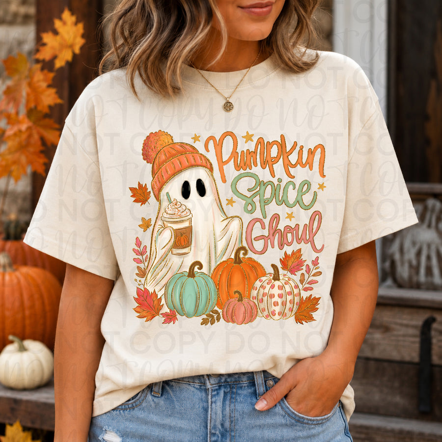 Pumpkin Spice Ghoul Shirt | Cute Ghost Fall Graphic Tee | Pumpkin Spice Lover T-Shirt | Autumn Halloween Shirt