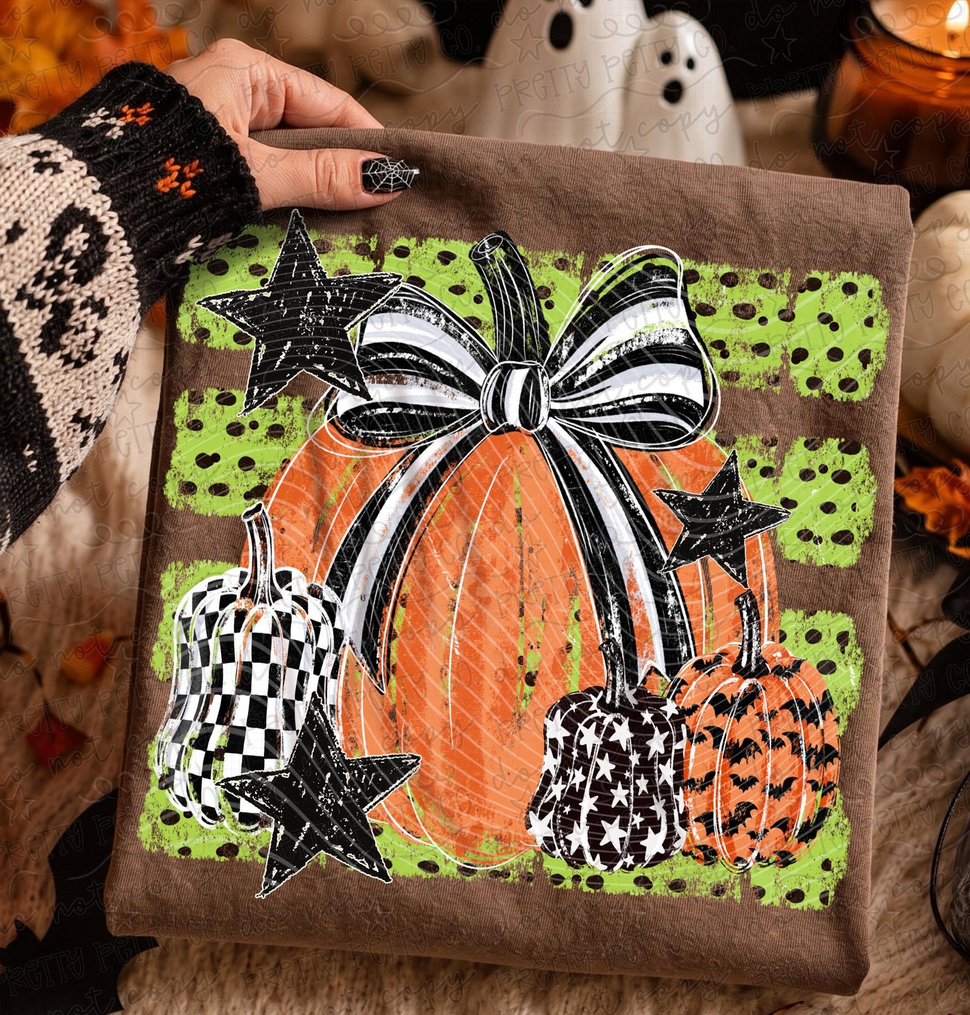 Preppy Pumpkin Graphic Tee | Checkered Pumpkin Halloween Shirt | Trendy Fall Tee