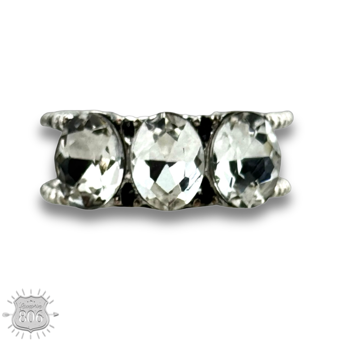 Stone oval bead ring