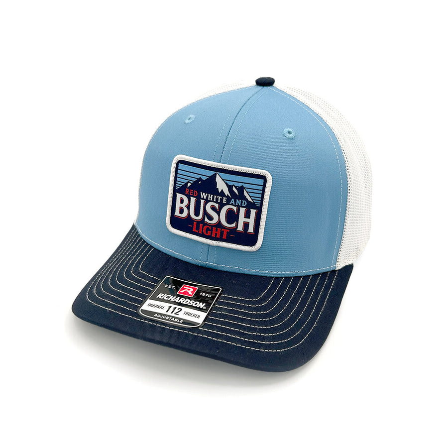 Red White Busch Light Woven Patch Hat - Pretty Petty Co