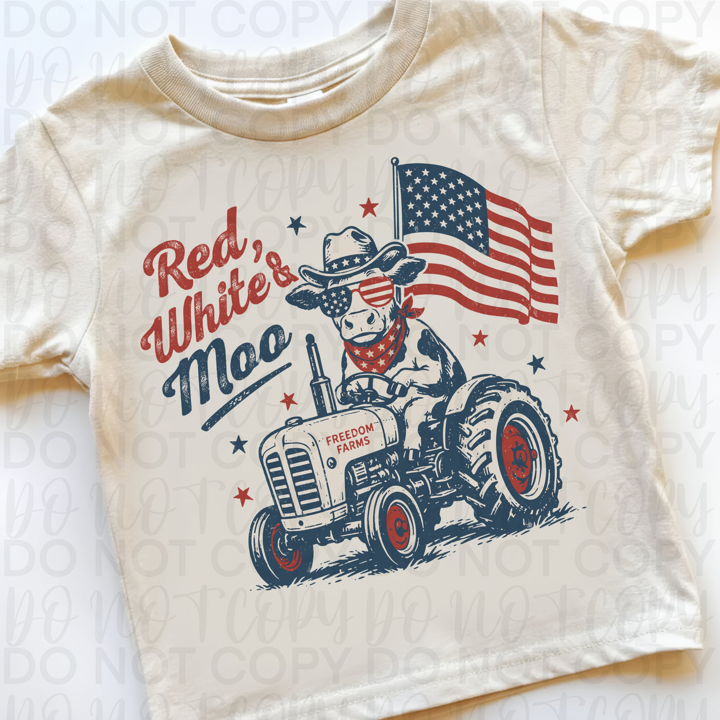 Red White and Moo Shirt | Patriotic Cow 4th of July Graphic Tee