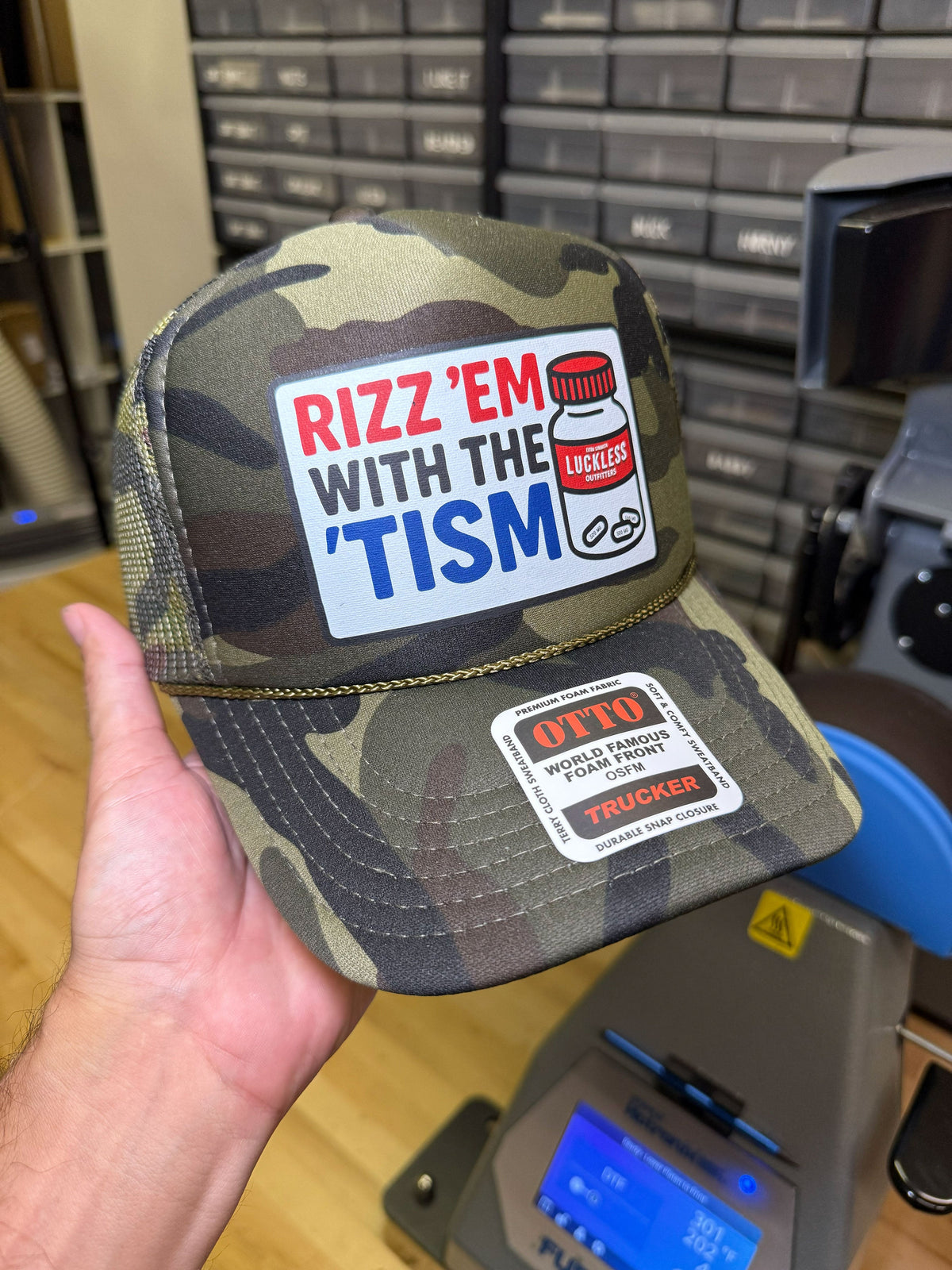 Rizz 'Em With The 'Tism Trucker Hat - Pretty Petty Co