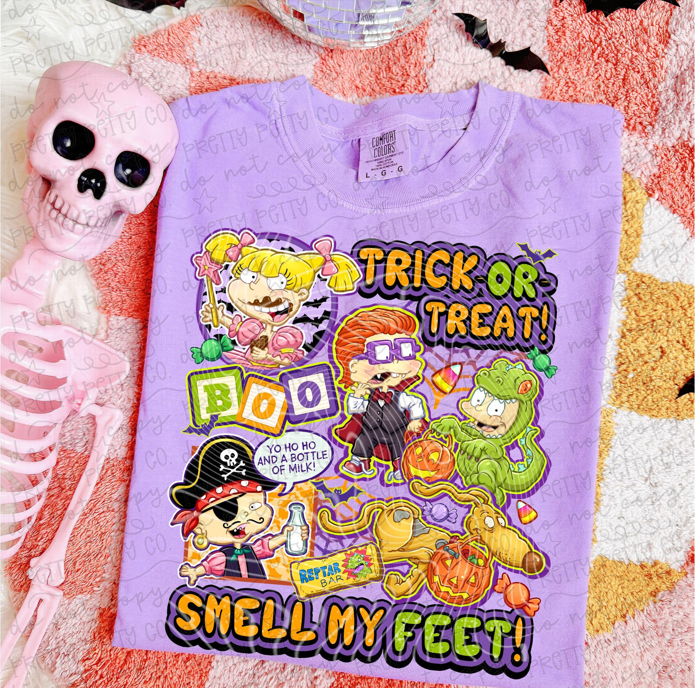 90s Cartoon Halloween Trick or Treat Graphic