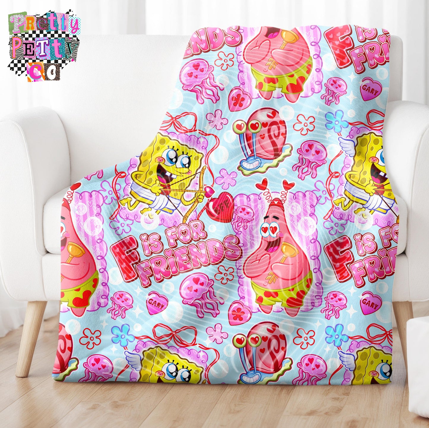 Sea Besties Blanket – Plush Throw, Soft Cozy Nostalgic Cartoon Best Friends Blanket, Limited Edition