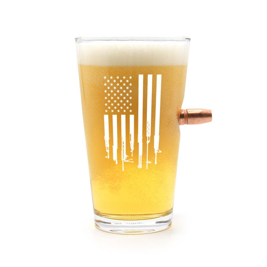 Firearm Flag - 50 Cal Pint Glass - Pretty Petty Co