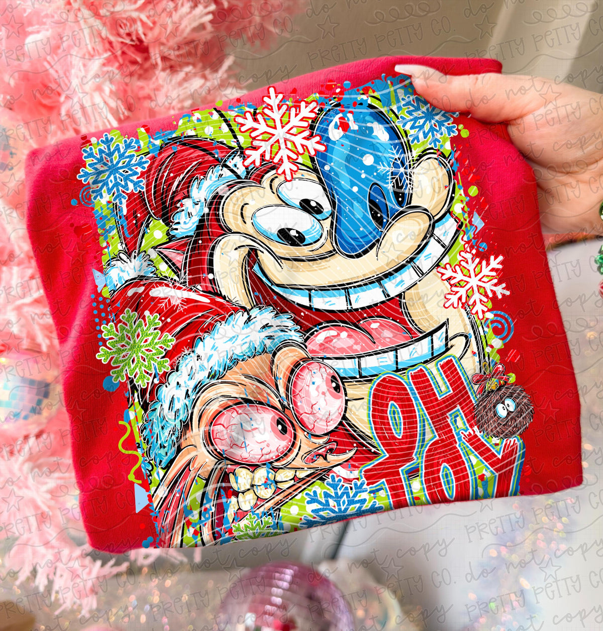 90s Crazy Cartoon Duo Christmas Graphic Tee
