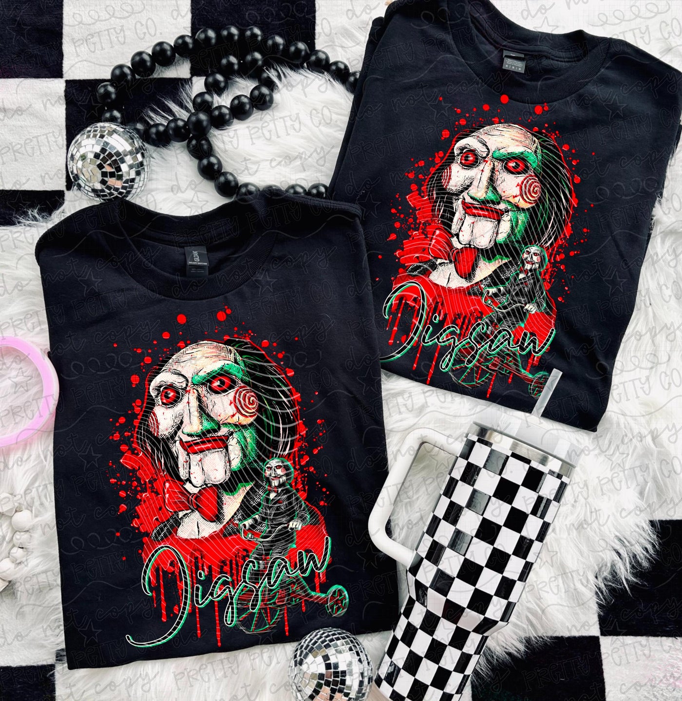 Jigsaw Horror Graphic Tee | Creepy Puppet Halloween Shirt | Bloody Spooky Season Tee