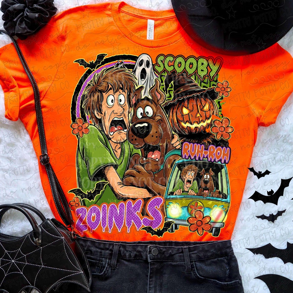 Spooky Mystery Halloween Graphic Tee | Orange Halloween Shirt