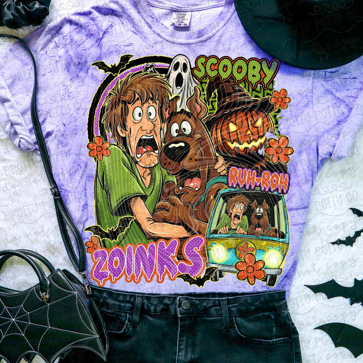 Spooky Mystery Halloween Graphic Tee | Purple Colorblast Shirt