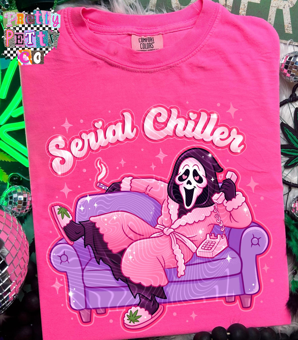 Serial Chiller 420 Stoner Shirt | Funny Horror Weed Graphic Tee | Cannabis Sweatshirt - Pretty Petty Co