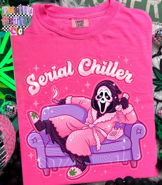 Serial Chiller 420 Stoner Shirt | Funny Horror Weed Graphic Tee | Cannabis Sweatshirt