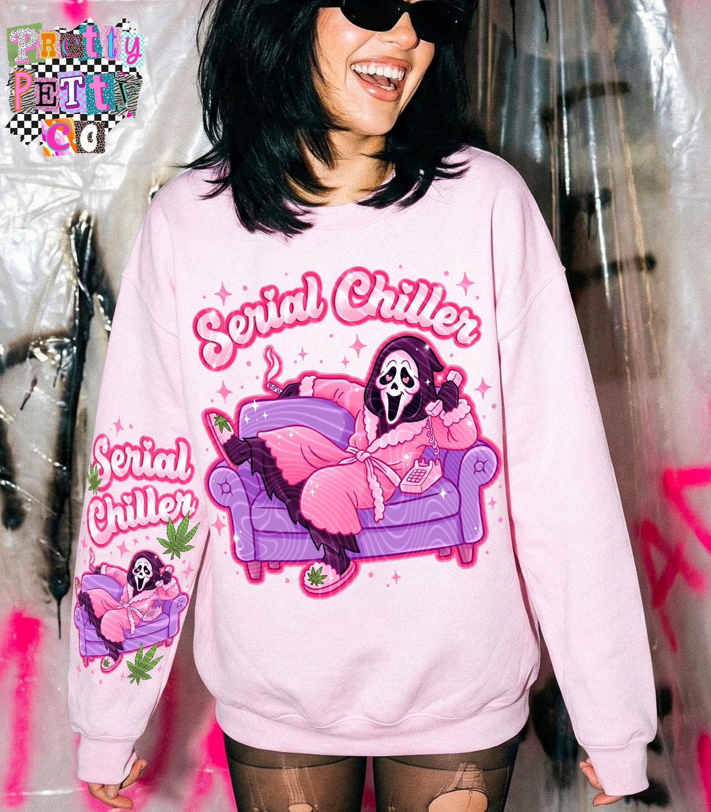 Serial Chiller 420 Stoner Shirt | Funny Horror Weed Graphic Tee | Cannabis Sweatshirt