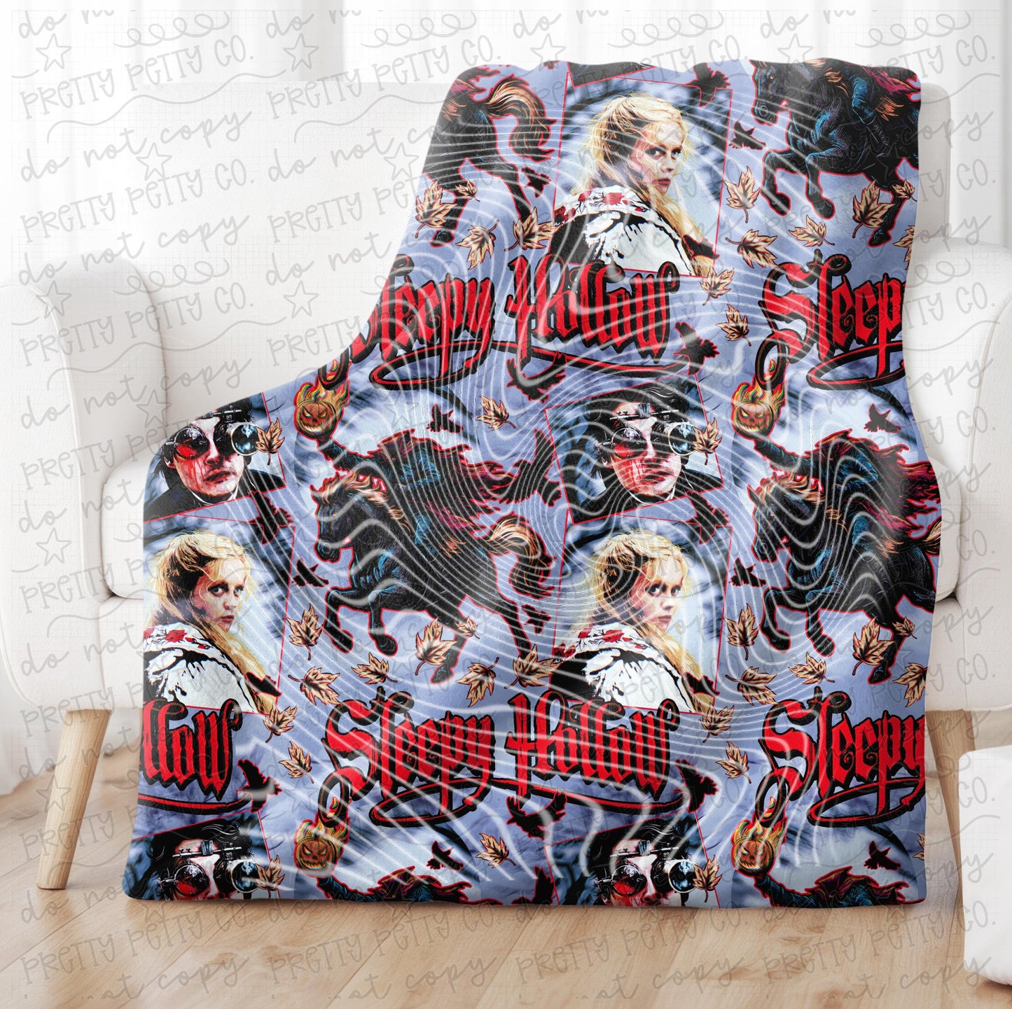 Sleepy Hollow 50x60 Spooky Blanket | Dark Gothic Horror Throw | Creepy Cozy Decor