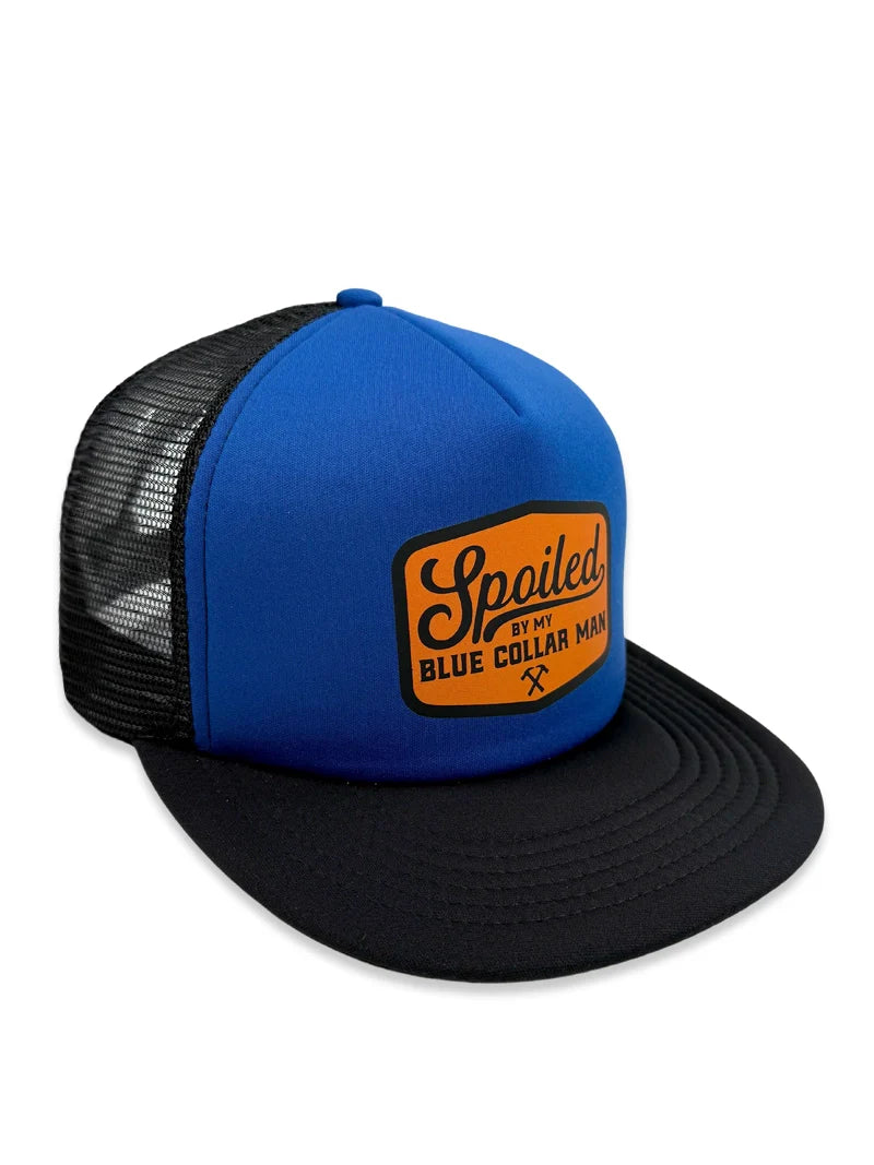 Spoiled By My Blue Collar Man Trucker Hat - Pretty Petty Co