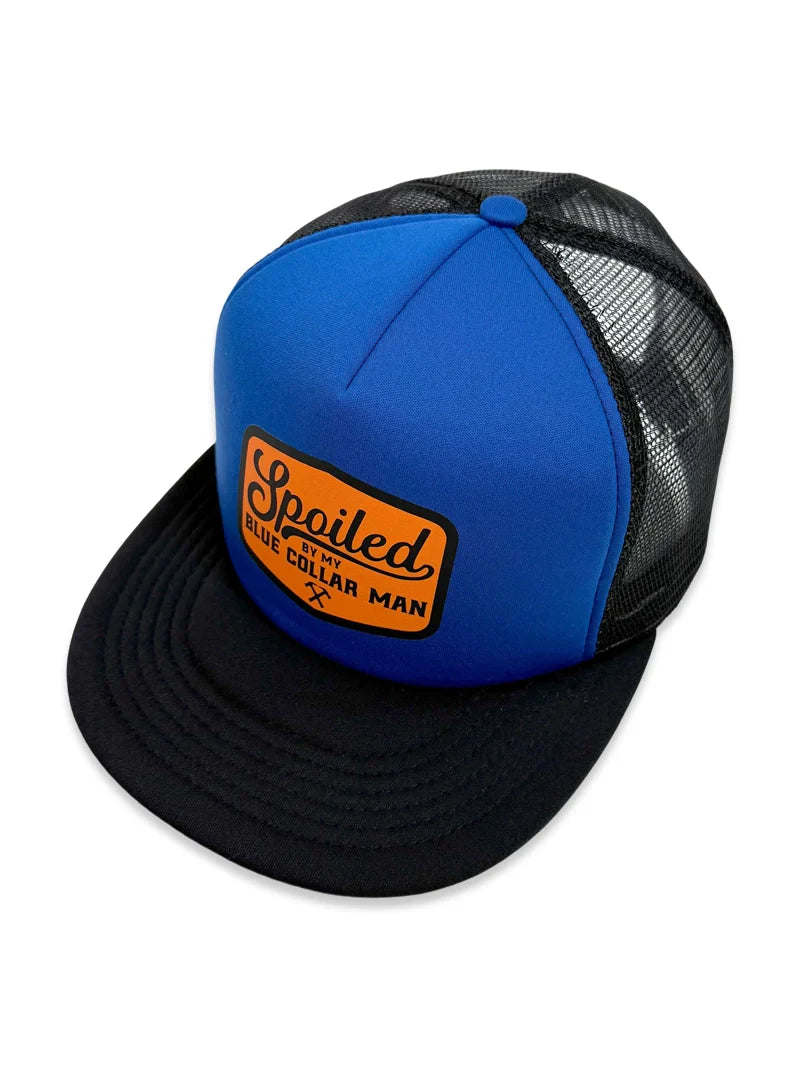 Spoiled By My Blue Collar Man Trucker Hat - Pretty Petty Co